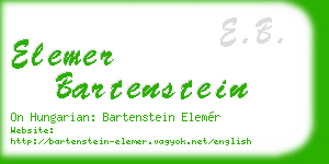 elemer bartenstein business card